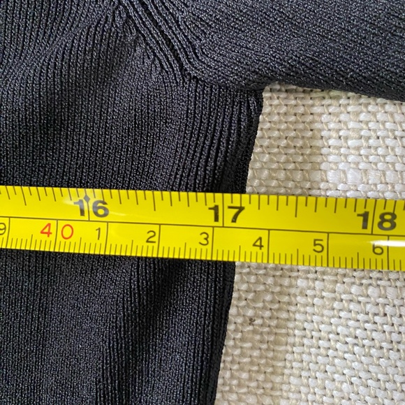 Black Knit Sequin Crochet Detail Button Up Holiday Party Office Sweater- Sz-M - Picture 13 of 16